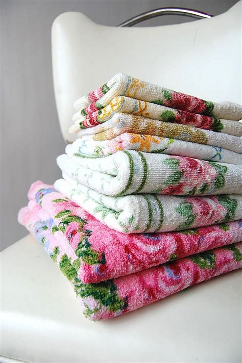 Opens in a new window or tab. . Vintage floral bath towels